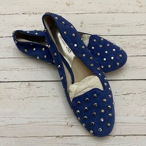 Michael Kors Blue Suede Studded Ballet Flats